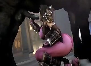 Big booty babe blows a hung horse